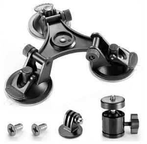 For Car Holder Triple Vacuum Suction Cup Mount for Osmo Pocket Stabilizer Accessory with Expansion Adapter