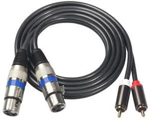 For Hifi Audio Cable 2 Rca Male to Xlr 3 Pin Female Mixing Console Amplifier Dual Rca to Dual Xlr Shileded Cable