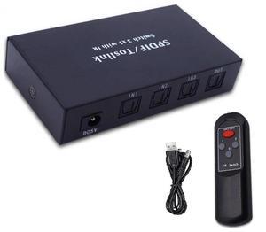 For Optical er with 2 Way Spdif Optical Digital Audio Splitter 3 in 1 Out with IR Remote Control