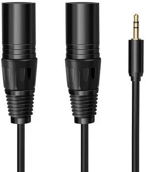 For Multi-Function Audio Cable 3.5/6.35mm Male Jack to Double XLR Male Jack Cable XLR Extension Cable 6.35/3.5mm
