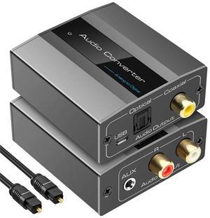 For Analog to Digital Audio Converter RCA to Optical with Optical Cable Audio Digital and Coaxial Audio Adapter