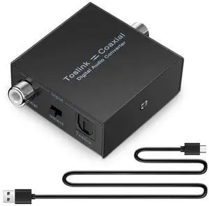 For Digital Audio Converter Bi-Directional RCA Digital Coaxial to Optical Converter Optical SPDIF to Coaxial