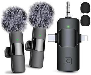 For 3 in 1 Wireless Lavalier Microphones for , USB-C Microphone, Mini Microphone with Noise Reduction