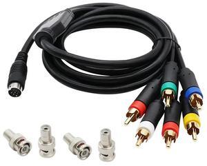 For 1.8M RGB/RGBS Cable MINI DIN-9Pin Connector Video Consoles for Drive 2 MD2 Game Console with BNC Adapter