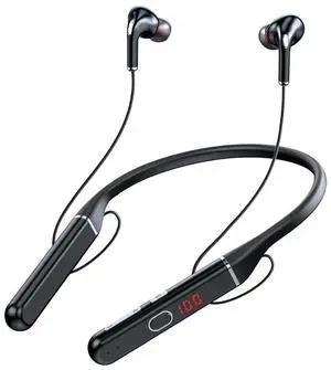 For Neck Headphones Wireless V5.0 Headphones Binaural Neck Type U Headphones LED Power Display Headphones