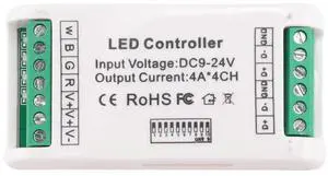 For Mini 4 Channel DMX RGBW Decoder 16A RGB RGBW Strip Controller DMX 512 Dimmer Driver for LED Strip Lights DC9-24V