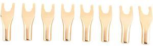 For 8PCS HIFI Y Spade U/Y Gold Plated Pure Copper Screw Fork HiFi Speaker Spade Connector Plugs-Copper