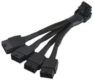 For 4X8Pin PCI-E To 16Pin(12+4) PCI-E 5.0 12VHPWR Connector 90-De Elbow Cable GPU RTX4090 RTX4080 Series P8X4 TO 16PIN-B
