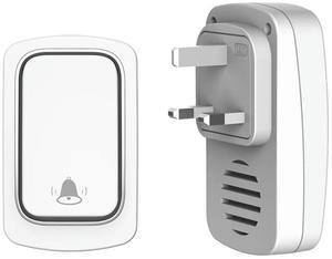 For Self Powered Wireless DoorBell No Waterproof Door Bell Chime Ring Elderly Caller Home Security DoorBell UK PLUG