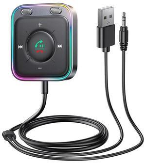 For 5.3 Car Adapter Enhanced Dual Mics ENC Noise Cancellation 3.5mm AUX Audio Adapter Wireless Receiver