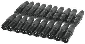 For 10 Pairs XLR 3 Pin Microphone Audio Cables Plug Connectors Male Female MIC Snake Plug Cable Connectors