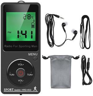 For AM Portable Personal with Headphones Walkman with Rechargeable Digital Display Stereo