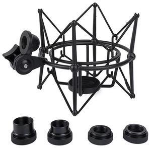 For Microphone Shock Mount Adjustable Mount Recording Mic Stand Metal Bracket Pod Microphone Stand (Black)
