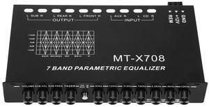 For 7-Band Car Audio Equalizer, Adjustable 7 Bands EQ Car Amplifier Graphic Equalizer with CD/AUX Input Select ,Black