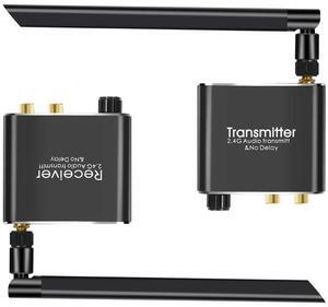 For 50M 2.4G Wireless Audio Music and Receiver with 3.5mm R/L RCA Wireless Audio Adapter for DVD TV Computer CD