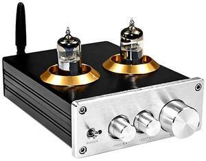 For Buffer HiFi 6J5 4.2 Tube Preamp Amplifier Stereo Preamplifier with Treble Bass Tone Ajustment(Silver)