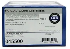 FOR 045500 045102 250 Prints Ribbons replaces for 045000 DTC1000 & DTC1250e Card Printer Ribbon 45500