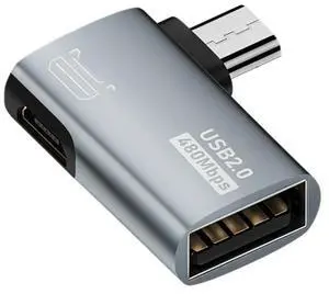 FOR 4K OTG Cable Adapter Power Supplied Micro-USB to USB with Angle Design. Suitable for Tablet, TV(Right)