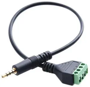 FOR 3.5mm Screw Terminal Adapter Speaker Cable 4-Core Stereo TRRS Male Hole to AV 4 Screw Terminal Con tor Cable