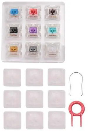 FOR 9 Key Switches Tester FOR Mechanical Keyboard Gaming Switch Blue Linear Silver White SMD Axis