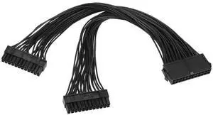 FOR ATX 24Pin 1 to 2 Port Power Supply Extension Cable PSU Male to Female Splitter 24PIN Extension Cable