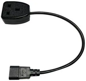 FOR IEC320 C14 to UK BS1363A Outlet Socket,IEC C14 Male Plug to UK 3Pin Female Socket Power Adapter Cable for PDU UPS(0.3M)