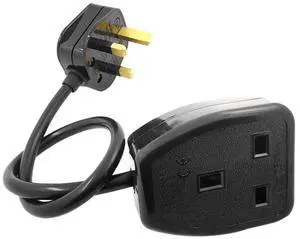 FOR UK 3 Prong Extension Power Cord,IEC UK Male Plug to Female Outlet Socket HongKong Power Cable Extented(UK Plug,0.3M)