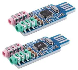 FOR 2Pcs Driver USB Sound Card CM108 USB Sound Card Blue FOR 2Pcs Driver USB Sound Card CM108 USB Sound Card Blue