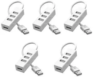 FOR 5Pcs Hub USB Multi 2.0 Hub USB Splitter Power Adapter High Speed 4 Port All in One for PC Computer Accessories A