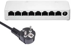 FOR 8 Port 100Mbps Ethernet Switch Portable Ethernet Splitter Hub Mini Switch with Power Cable EU Plug