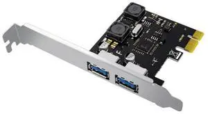 FOR PCI Express X1 To USB 3.0 5Gbps 2-Port Type C Riser Card Hub Adapter Controller Suitable For Desktop PC