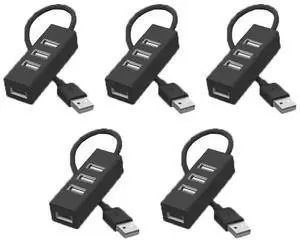 FOR 5Pcs Hub USB Multi 2.0 Hub USB Splitter Power Adapter High Speed 4 Port All in One for PC Computer Accessories B