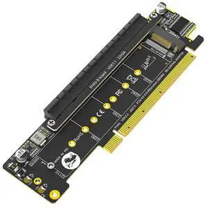 FOR Dual Nvme Pcie Adapter, Pcie 4.0 X16 To Dual Nvme & 1X More Pcie X16 (X8 Signal) Adapter For M.2 Nvme SSD Adapter