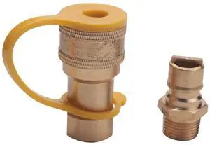 FOR 1/2 Inch Solid Brass Gas Propane Quick Con t Discon t Fitting Con tor Adapter