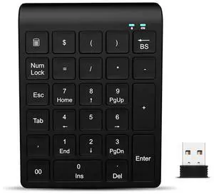 FOR Mini Number Keypad USB 2.4G 27 Key Multi-Function Black For Desktop Laptop Tablet