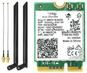 FOR 1650i AX201NGW WiFi Card+2x8DB 3000Mbps WIFI6 2.4G/5G Cnvio2 5.1 WiFi Adapter for Win10/Win11