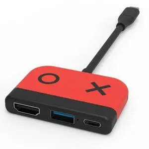 FOR 3 in 1 Switch Hub USB3.0 Switch Base Docking Station Type-C to HD Screen Projector Converter for Switch/Switch OLED A