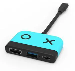 FOR 3 in 1 Switch Hub USB3.0 Switch Base Docking Station Type-C to HD Screen Projector Converter for Switch/Switch OLED B