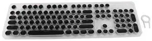 FOR 104-Key Retro Round Keycaps Double Lens DIY Typewriter Keycaps For Backlit Mechanical Keyboard Round Keycaps