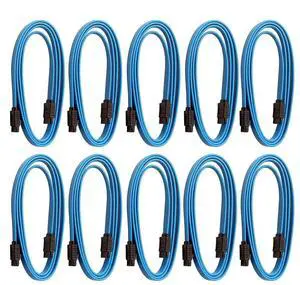 FOR 10 Pcs SATA Cable SATAIII 6Gbps Double Head with Buckle Shrapnel Fixed Straight Optical Drive Serial Cable 1M
