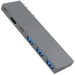 FOR USB C Docking Station,6-In-1 Type C Hub,with HDMI-Compatible,PD100W,USB C,3 USB Multi-Port Adapter for Laptops, Tablets