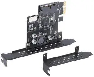 FOR PCI-E 1X To USB 3.2 GEN1 5Gbps 20Pin Front Panel Header (To Type-C Front Panel Header) Front Panel Con tor Riser Card