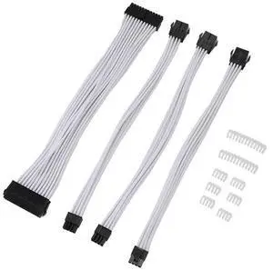 FOR 9-Inch Braided Extension Cable Kit Basic Extension Cable For PC Case Comb Included ATX 24 Pin PCIE 6+2Pin CPU 4+4Pin