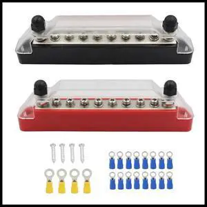 FOR 10 Way Screw Terminal Blocks 150A Busbar with Terminals for Vehicle Boat Wiring Rebuilds Supports Up to 48V