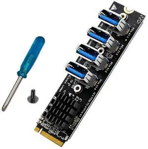 FOR M.2 M-Key Pcie Expansion Cards M.2 to Pci-E X1 4 Port USB3.0 Graphics Card Expansion Adapter ASM1184E M.2 Adapter