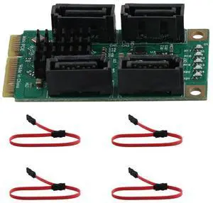FOR Expansion Adapter PCIE to SATA Expansion Card Full Height MPCI-E to Quad SATA HDD Interface Adapter Card for