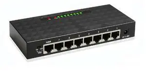 FOR 8Port Gigabit Switch Ethernet Smart Switcher 1000Mbps Network Switch RJ45 Hub Internet Injector EU Plug