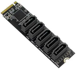 FOR M.2 NGFF PCIE B-Key Sata to SATA 3.0 5 Port Expansion Card 6Gbps Adapter Card JMB585 Chipset M.2 NVME to SATA3.0 FOR M.2 NGFF PCIE B-Key Sata to SATA 3.0 5 Port Expansion Card 6Gbps Adapter Card JMB585 Chipset M.2 NVME to SATA3.0