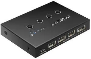 FOR 4 in 4 Out KVM USB2.0 Switch Hub Adapter USB2.0 Printer Splitter Switcher for PC Laptop Keyboard Mouse Monitor