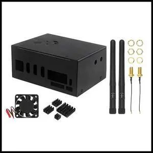 FOR Pi 5 Plus Metal Case with Cooling Fan Heat Sink 2 WiFi6 BT for OPI 5 Plus 4 / 8 /16 GB